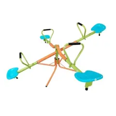 4-Seat Kids Seesaw Indoor Outdoor Toys, 360 Degrees Rotating Swivel Teeter Totter Seesaw Home Playground Playing Equipment