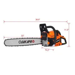 BABYYER Chainsaw gas 22inch ,58cc Gasoline Chain Saw for Trees ,Wood Cutting 2-cycle