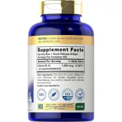 Carlyle Vitamin B12 1000mcg | 400 Softgels