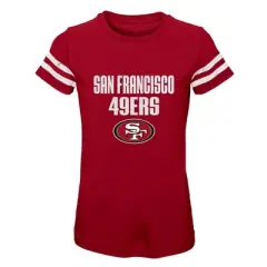 NFL San Francisco 49ers Girls' Stripe Sleeve Fashion T-Shirt