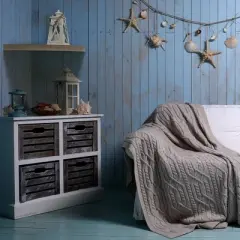 17" x 17" Floating Corner Shelf Wall Mounted Driftwood Gray - Inplace