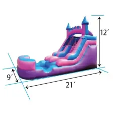 Pogo Bounce House Crossover Kids Inflatable Water Slide, with Blower, 12 ft
