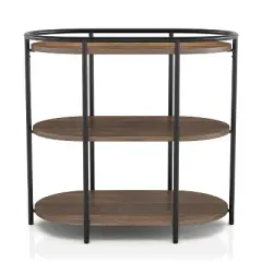 Tanna Side Table with USB Power Ports Brown/Matte Black Coating - miBasics