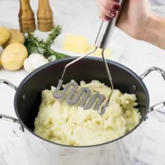 Tovolo Stainless Steel Handled Potato Masher Gray: Silicone & Stainless Steel, 14.1" Length, Hand Wash