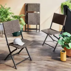 Wicker Outdoor Portable Folding Chair Brown - Room Essentials&trade;