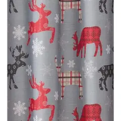 Kate Aurora Holiday Living Plaid Christmas Reindeer & Snowflakes Fabric Tablecloth