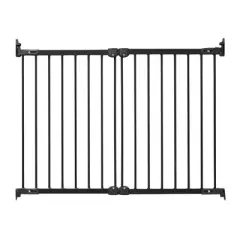 Scandinavian Pet Design FlexiFit Heavy-Duty Metal Adjustable 42 Inch Wall-Mounted Pet Safety Barrier Gate for Doorways, Hallways, and Frames, Black