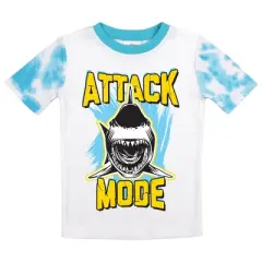 Attack Mode Youth Boy's Blue And White Wash Short Sleeve Shirt & Sleep Pants Set