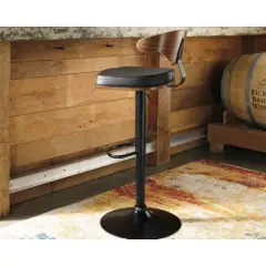 Tall Bellatier Adjustable Height Barstool Black - Signature Design by Ashley