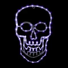 Northlight LED Lighted 4 Function Skull Halloween Window Decoration - 18"