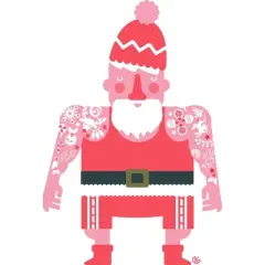 Women's Design By Humans Tattoo Santa By kevingarrison Racerback Tank Top