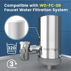 Waterdrop WD-FF-03A Faucet Replacement Filter, Carbon Block Filter Fits WD-FC-01, WD-FC-02, WD-FC-06,Pack of 3