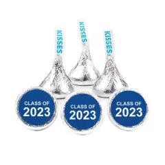 100 Pcs Blue Graduation Candy Hershey's Kisses Chocolate Class of 2023 Party Favors (1lb, Approx. 100 Pcs)  - By Just Candy
