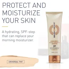 Brush On Block Sheer Genius Universal Tint SPF 50, Mineral Sunscreen plus Moisture, Tinted Moisturizer with Zinc Oxide and Hyaluronic Acid