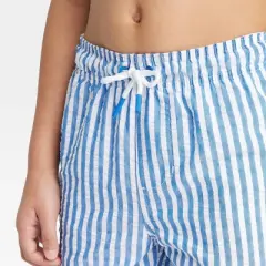 Boys' Striped Seersucker Swim Trunks - Cat & Jack&trade; Blue