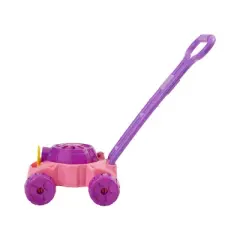 Toy Time Kids' Lawn Mower Bubble Blower Machine Push Toy - Pink/Purple/Orange