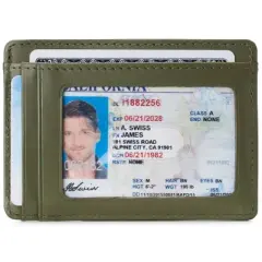 Alpine Swiss Dermot Mens RFID Safe Money Clip Minimalist Wallet Smooth Leather Comes in Gift Box