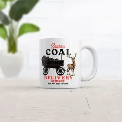 Crazy Dog Santas Coal Delivery Service Mug Funny Sarcastic Xmas Graphic Coffee Cup-11oz