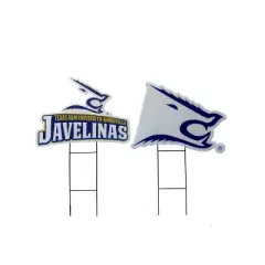 NCAA Texas A&M Kingsville Javelinas 2pk Logo and Helmet Garden Stake Set