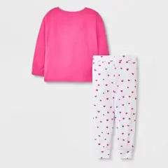 Elle Olivia Toddler Girls' 2pc Peace Fingers Pajama Set - Vibrant Pink