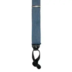 CTM Men's Elastic Denim 2 Inch Button-End Suspenders