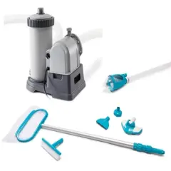 INTEX 2500 GPH GCFI Pool Filter Pump with Timer (633T) & Deluxe Maintenance Kit