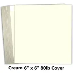 Hamilco 6x6 Cream White Scrapbook Cardstock Paper Heavyweight 100lb Cover Card Stock 100 Pack