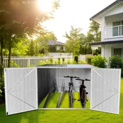 Hrinhom 75.6"W Bicycle Outdoor Metal Storage Shed(4 Bikes)