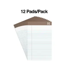 Staples Notepads 5" x 8" Narrow White 50 Sheets/Pad 12 Pads/PK (18592STP) TR58181/18592