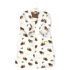 Hudson Baby Infant Boy Long Sleeve Plush Faux Fur Sleeping Bag, Wearable Blanket, Wild Buffalo