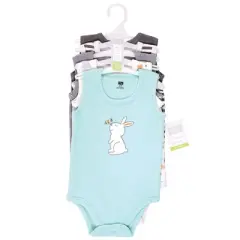 Hudson Baby Unisex Baby Cotton Sleeveless Bodysuits, Bunny And Bee