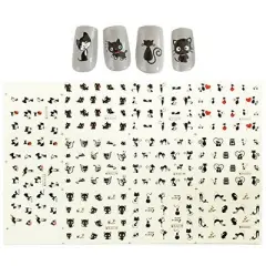 Wrapables Cat Nail Art Cat Water Nail Tattoos Cat Water Transfer Slide Tattoos Nail Decals, Cats (11 Designs/220 Nail Tattoos)