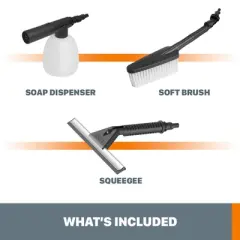 Worx WA4070 Worx household cleaning kit includes WA4048 cleaning brush, WA4036 soaper and WA4050 squeegee