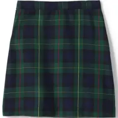 Lands' End School Uniform Girls Slim Plaid A-line Skirt Below the Knee