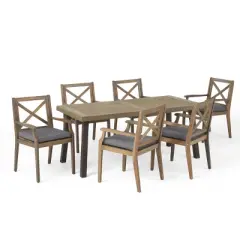 Juniper 7pc Acacia Wood Dining Set - Gray/Dark Gray - Christopher Knight Home