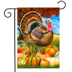 Briarwood Lane Fall Thanksgiving Garden Flag 12x18 For Outdoor Turkey and Pumpkins For Thanksgiving Garden Flag Flags For Outside
