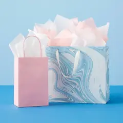 Marble Pattern Light Blue Large Gift Bag - Spritz&trade;