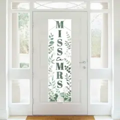 Big Dot of Happiness Boho Botanical Bride - Greenery Bridal Shower and Wedding Party Front Door Decoration - Vertical Banner