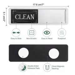Unique Bargains Plastic Kitchen Hotel Indicating Clean Dirty Sign Rectangle Dishwasher Magnet