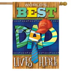Best Dad Father's Day House Flag World's Greatest 28" x 40" Briarwood Lane