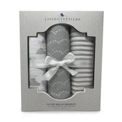 Living Textiles|3pk Muslin Swaddle - Pink