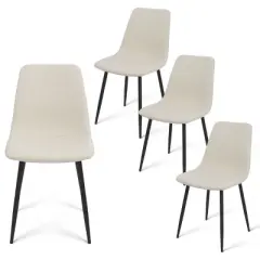 Bingo Dining Chairs Set of 4,Upholstered Dining Chair with Stainless Steel Metal Legs-Maison Boucle