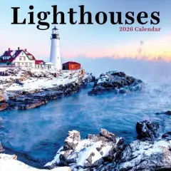 TF Publishing 13.5"x14.5" 2026 Lighthouses Wall Calendar
