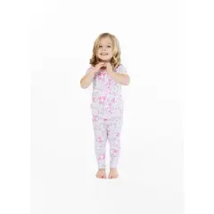 Sleep On It Girls Watercolor Hearts Snug Fit 2-Piece Pajama Sleep Set