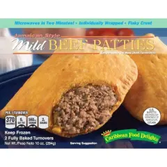 Caribbean Food Delights Jamaican Style Mild Frozen Beef Patty - 10oz