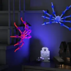 20" Plush White Glow Under Black Light Spider Halloween Decorative Prop - Hyde and EEK! Boutique&trade;