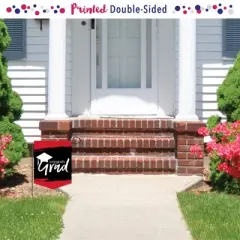 Big Dot of Happiness Red Grad - Best is Yet to Come - Outdoor Home Decorations - Double-Sided Red Graduation Party Garden Flag - 12 x 15.25 inches