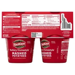Idahoan Gluten Free Buttery Homestyle Microwavable Mashed Potato Cups - 6oz/4ct