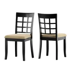 Set of 2 Kensington Lattice Back Dining Chairs Black - Inspire Q