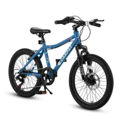 KTMBDW 20 Inch Kids' Bike, Teenager Bicycles with Front Suspension Disc Brake Rear V-Brake, High Steel Frame, Mountain Bike for Age 6-12 Years